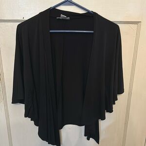 Amanda Lane black flare sleeve open jacket  cardigan-MD